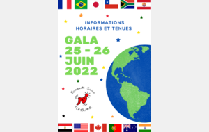 Informations gala 25 et 26 juin